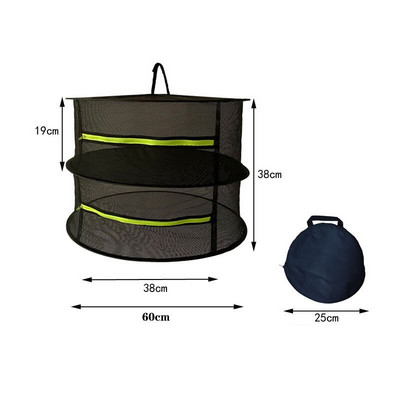 Átmérő 60cm 2/4/6/8 rétegű szárítóállvány fűszernövényekhez Halakaskos kosár Összecsukható szárítóállvány Gyógynövény szárító háló szárítótáska hálós virágok