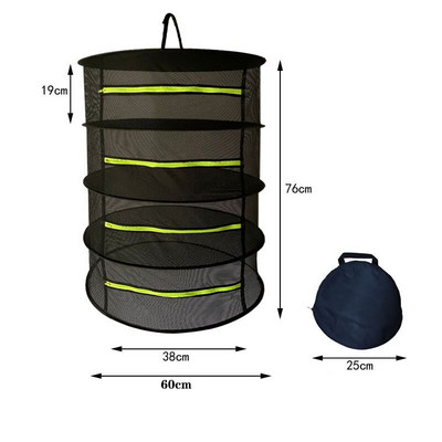 Átmérő 60cm 2/4/6/8 rétegű szárítóállvány fűszernövényekhez Halakaskos kosár Összecsukható szárítóállvány Gyógynövény szárító háló szárítótáska hálós virágok