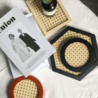 Hordozható 15 cm-es rattan tárolótálca Japán stílusú fából készült ékszertároló tálca Nordic Photo Props asztali háztartási dekoráció