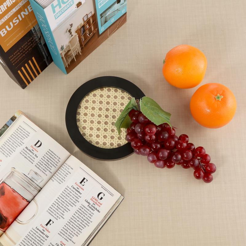 Nešiojamas 15 cm rotango laikymo dėklas Japoniško stiliaus medinių papuošalų laikymo padėklas Šiaurės šalių nuotraukų rekvizitai darbalaukio namų apyvokos apdaila