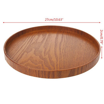 Естествена дървена кръгла чиния Чай Плодове Храна Пекарна Поднос за сервиране Ястия Плато