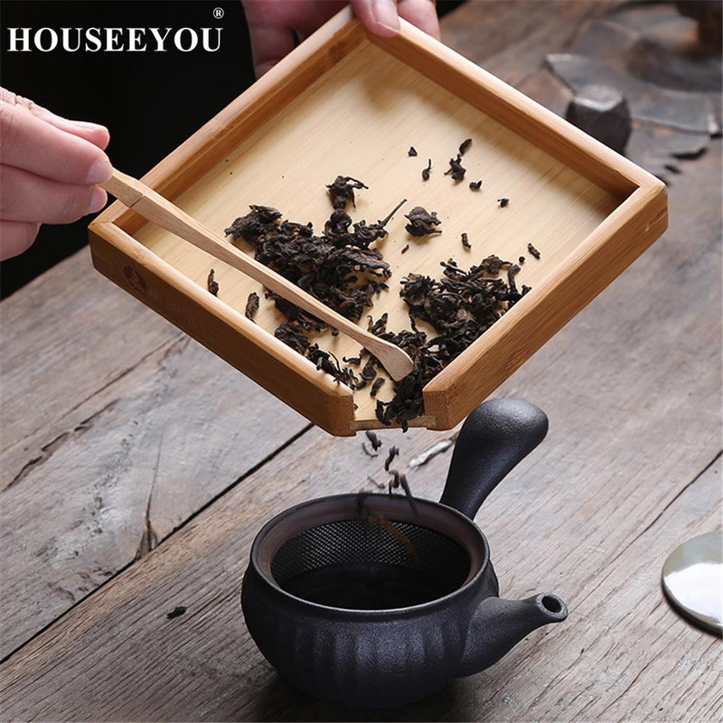 Japonský kreatívny obdĺžnikový bambusový čajový podnos Kung Fu Puer, úložný podnos na čajový obrad, čajový servírovací gadget