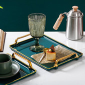 Nordijski odvod Držač čaše Smaragdi Paleta za pohranu Pravokutni set za čaj Šalica Raznovrstan pribor za kućnu kuhinju Pladanj za posluživanje Tanjur za desert