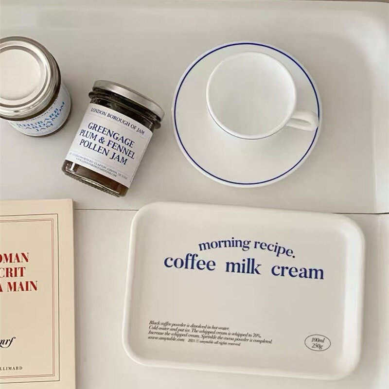 Melamin tálca desszert tálca gyümölcs tároló tálca Nordic téglalap alakú tányér Háztartás nappali Teáscsésze vizes csésze tálca desszerttálca