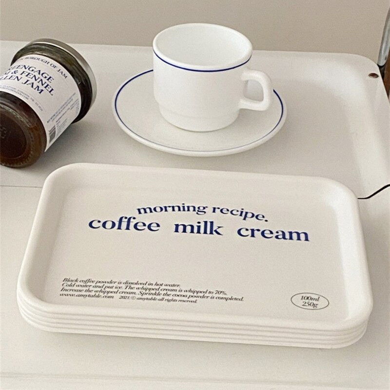 Melamin tálca desszert tálca gyümölcs tároló tálca Nordic téglalap alakú tányér Háztartás nappali Teáscsésze vizes csésze tálca desszerttálca