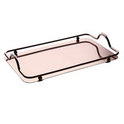 Téglalap alakú tálca fogantyúval Desszert kávé tálaló tálcák Rozsdamentes acél tükör tálca teástál asztal Dekoratív konyhai kellékek