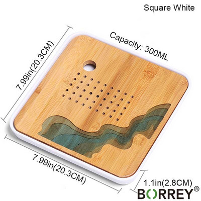 BORREY Fa kínai teatálca Vízelvezető tálca Tea tabl kung fu tea Kávéforraló Teáskanna Tároló Evőeszközök Tálalótálca