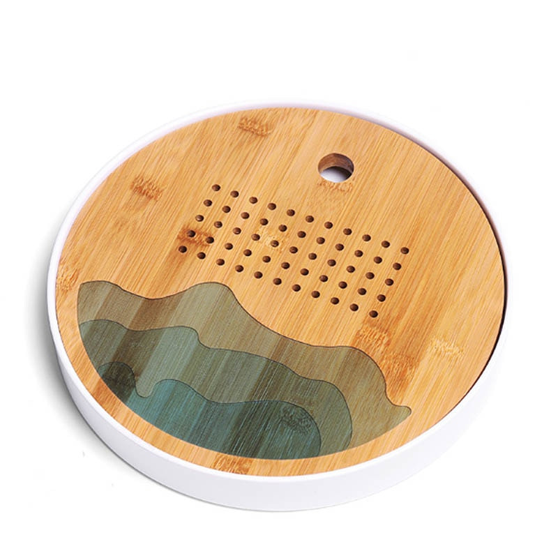 BORREY Fa kínai teatálca Vízelvezető tálca Tea tabl kung fu tea Kávéforraló Teáskanna Tároló Evőeszközök Tálalótálca