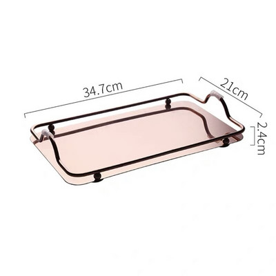 Šiaurės šalių prabangus arbatos padėklas Didelis stačiakampis padėklas su rankena Kavos desertinių gėrimų patiekimo padėklas Elegantiškas stalo laikymo padėklas namų dekoras