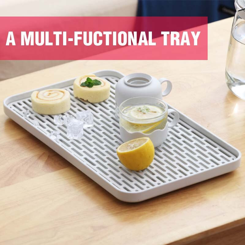 Plastikinis nesandarus padėklas Virtuvės kanalizacijos stovas kiaurasamtis stiklinis padėklas arbatos serviravimo padėklas vandens laikymo padėklas virtuvei arba vonios kambariui