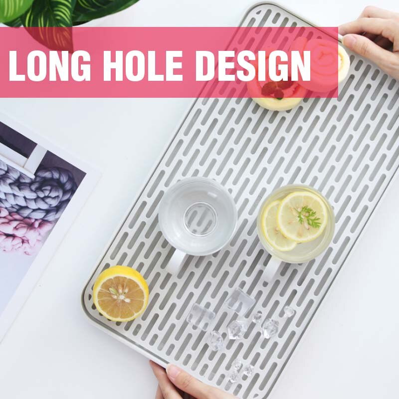 Plastikinis nesandarus padėklas Virtuvės kanalizacijos stovas kiaurasamtis stiklinis padėklas arbatos serviravimo padėklas vandens laikymo padėklas virtuvei arba vonios kambariui