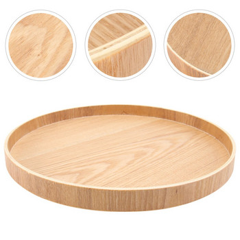 1 бр. Практична дървена табла за плодове Масивна дървена пробна кръгла табла за чай Плодови десерти за закуска
