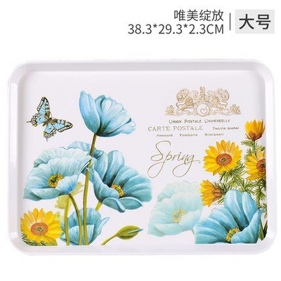 Europos arbatos padėklas Buitinis stačiakampis vandens puodelis Arbatos puodelio padėklas Svetainė Vaisių lėkštė su atspausdinta duonos padėklas Kavos padėklas