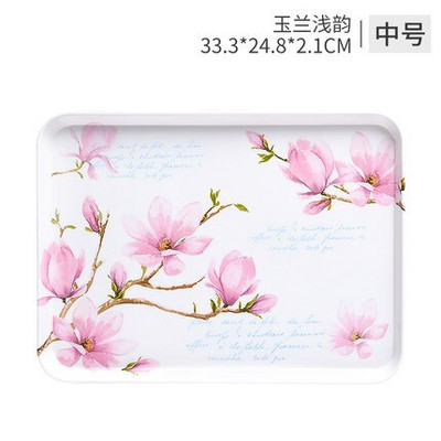 Europos arbatos padėklas Buitinis stačiakampis vandens puodelis Arbatos puodelio padėklas Svetainė Vaisių lėkštė su atspausdinta duonos padėklas Kavos padėklas