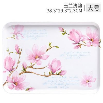 Europos arbatos padėklas Buitinis stačiakampis vandens puodelis Arbatos puodelio padėklas Svetainė Vaisių lėkštė su atspausdinta duonos padėklas Kavos padėklas