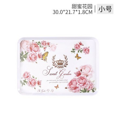 Europos arbatos padėklas Buitinis stačiakampis vandens puodelis Arbatos puodelio padėklas Svetainė Vaisių lėkštė su atspausdinta duonos padėklas Kavos padėklas