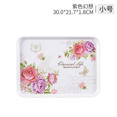 Europos arbatos padėklas Buitinis stačiakampis vandens puodelis Arbatos puodelio padėklas Svetainė Vaisių lėkštė su atspausdinta duonos padėklas Kavos padėklas