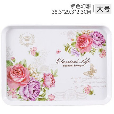 Europos arbatos padėklas Buitinis stačiakampis vandens puodelis Arbatos puodelio padėklas Svetainė Vaisių lėkštė su atspausdinta duonos padėklas Kavos padėklas