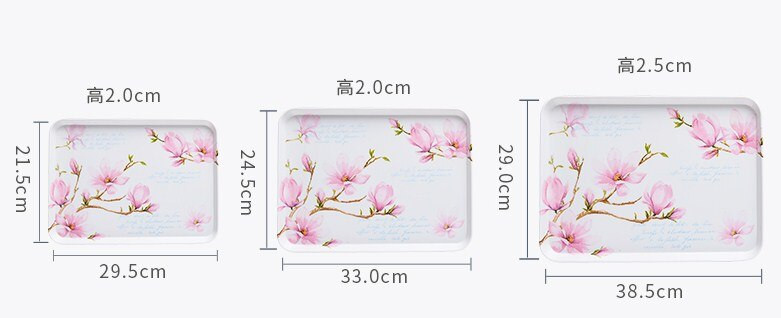 Europos arbatos padėklas Buitinis stačiakampis vandens puodelis Arbatos puodelio padėklas Svetainė Vaisių lėkštė su atspausdinta duonos padėklas Kavos padėklas