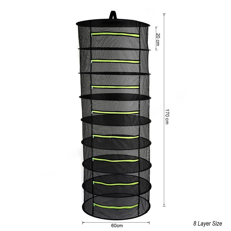 Džiovinimo tinklelis Užtrauktukas Džiovinimo krepšelis 3–8 sluoksnių džiovinimo lentynos Žolelių džiovinimas Juodas tinklelis pakabinamas džiovintuvas Džiovinimo tinklelis žolelių pakabinimui
