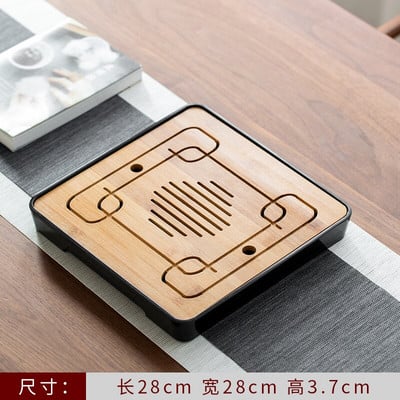 Arbatos padėklas Biuro buitinis paprastas mini rinkinys Melamino sausas alaus vandens laikymas Mažas arbatos staliukas Japoniško stiliaus bambuko arbatos padėklas