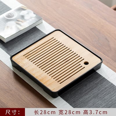 Arbatos padėklas Biuro buitinis paprastas mini rinkinys Melamino sausas alaus vandens laikymas Mažas arbatos staliukas Japoniško stiliaus bambuko arbatos padėklas