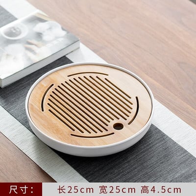 Arbatos padėklas Biuro buitinis paprastas mini rinkinys Melamino sausas alaus vandens laikymas Mažas arbatos staliukas Japoniško stiliaus bambuko arbatos padėklas