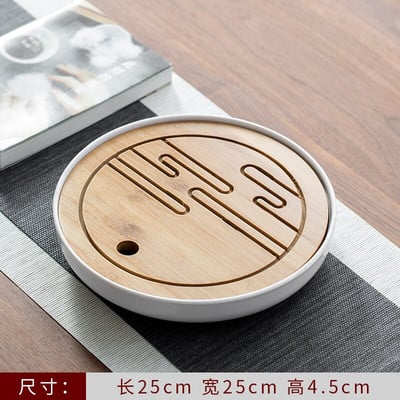 Arbatos padėklas Biuro buitinis paprastas mini rinkinys Melamino sausas alaus vandens laikymas Mažas arbatos staliukas Japoniško stiliaus bambuko arbatos padėklas