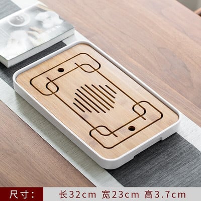 Arbatos padėklas Biuro buitinis paprastas mini rinkinys Melamino sausas alaus vandens laikymas Mažas arbatos staliukas Japoniško stiliaus bambuko arbatos padėklas