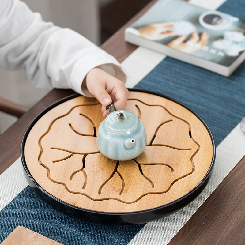 Arbatos padėklas Biuro buitinis paprastas mini rinkinys Melamino sausas alaus vandens laikymas Mažas arbatos staliukas Japoniško stiliaus bambuko arbatos padėklas