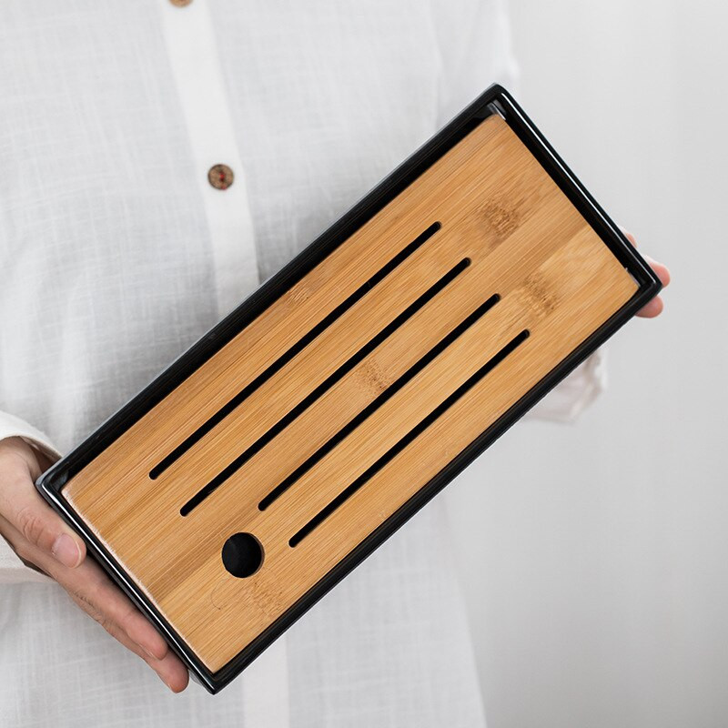 Arbatos padėklas Biuro buitinis paprastas mini rinkinys Melamino sausas alaus vandens laikymas Mažas arbatos staliukas Japoniško stiliaus bambuko arbatos padėklas