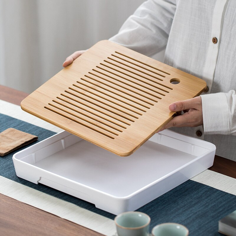 Arbatos padėklas Biuro buitinis paprastas mini rinkinys Melamino sausas alaus vandens laikymas Mažas arbatos staliukas Japoniško stiliaus bambuko arbatos padėklas