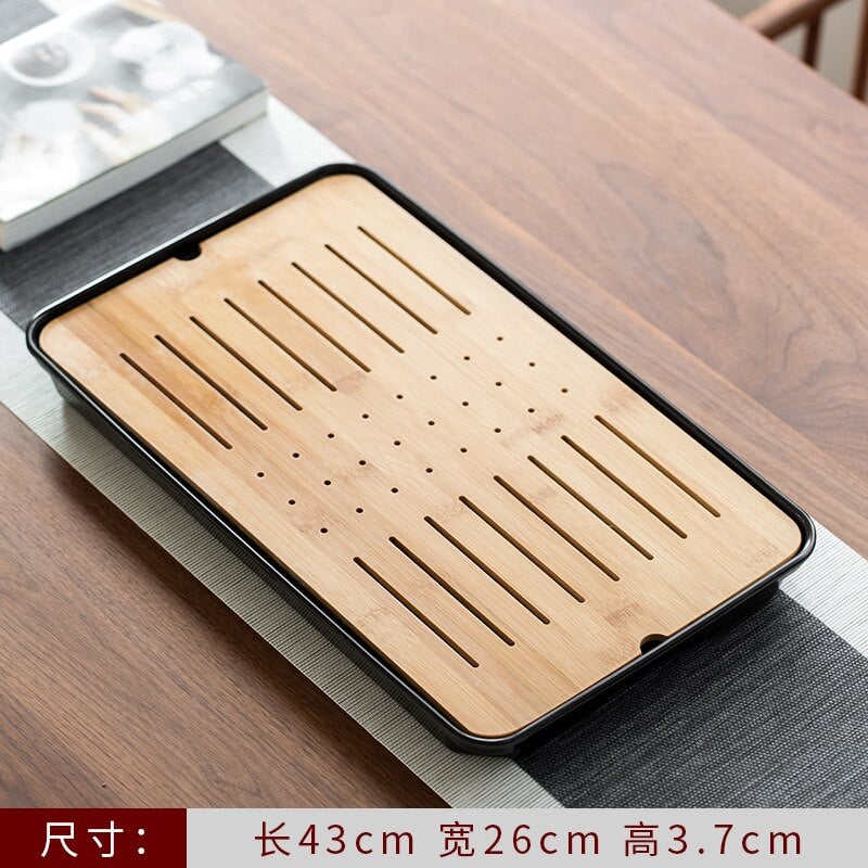 Arbatos padėklas Biuro buitinis paprastas mini rinkinys Melamino sausas alaus vandens laikymas Mažas arbatos staliukas Japoniško stiliaus bambuko arbatos padėklas