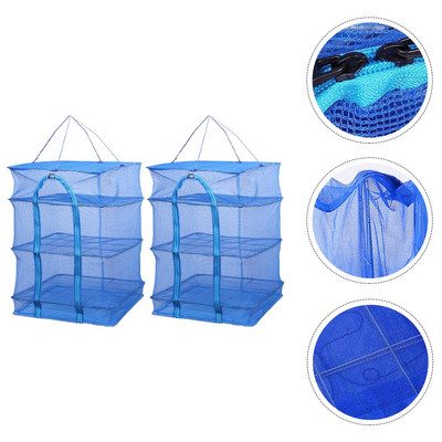 Net Rack Dryer Drying Hanging Herb Dry Folding Fish Crawfish 3 στρώσεων πολλαπλών πτυσσόμενων υδροπονικών πιάτων Διχτυωτές στρώσεις ρούχων