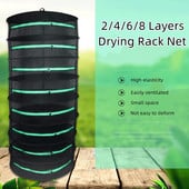 Závesný stojan na sušenie byliniek so zipsom, priemer 60 cm, 2/4/6/8 vrstiev, sušiak na rastliny, hydroponické kvety, sieť na sušenie rastlín