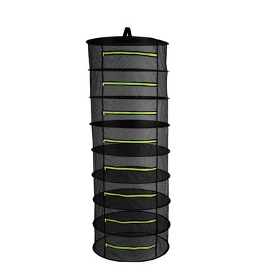 Viseća košara s 8 slojeva, sklopivi stalak za sušenje s patentnim zatvaračem, suha mreža za biljke, oblik otvora, mrežasta vrećica za sušenje za bilje, cvijeće, pupoljci, biljke