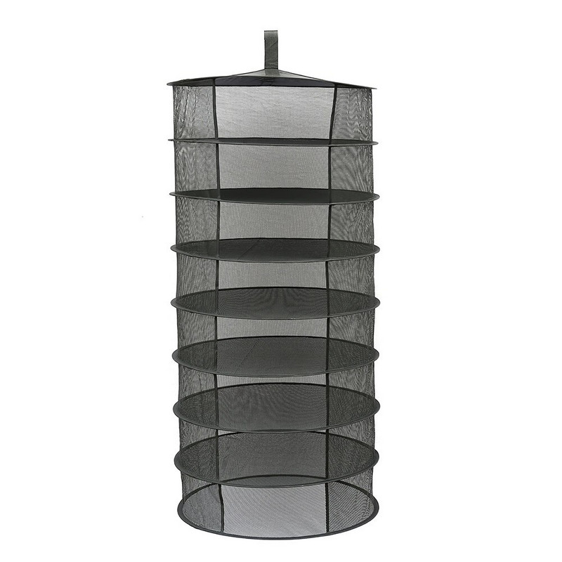 Viseća košara s 8 slojeva, sklopivi stalak za sušenje s patentnim zatvaračem, suha mreža za biljke, oblik otvora, mrežasta vrećica za sušenje za bilje, cvijeće, pupoljci, biljke