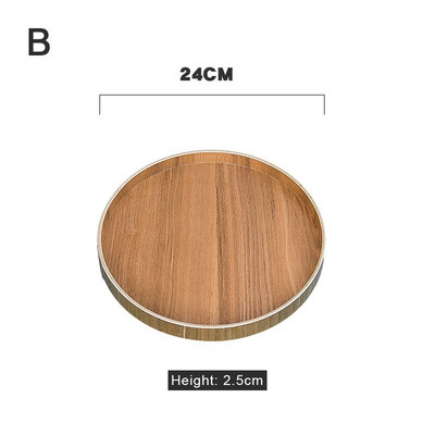 Tavă rotundă din lemn pentru ceai, în stil japonez, cafea, gustări, mâncare, masă, tavă de servire, mâncare tradițională, platou pentru băuturi