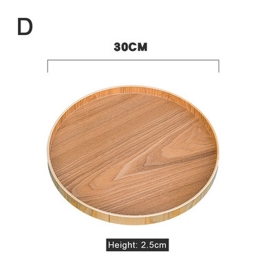 Tavă rotundă din lemn pentru ceai, în stil japonez, cafea, gustări, mâncare, masă, tavă de servire, mâncare tradițională, platou pentru băuturi