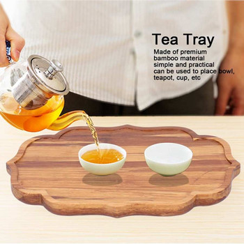 Бамбукова табла за чай Чиния за чай Дъска за чай Чайни чинийки Чаена церемония Кухненски инструмент