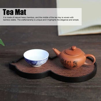 Бамбукова табла за чай Чиния за чай Дъска за чай Чайни чинийки Чаена церемония Кухненски инструмент