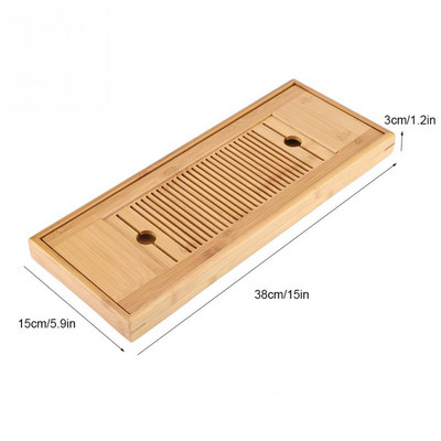 Set de tavi de ceai din bambus Kung Fu Tabla pentru camera de ceai Sertar drenaj Masa de stocare a apei Instrument de ceremonie chinezeasca Suport pentru ceai pentru biroul de acasă