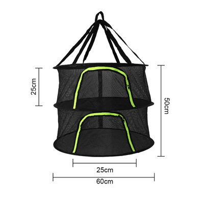 Összecsukható szárítóállvány 6 rétegű szárítóháló fűszernövényekhez Függő kosár szárítótáska Hálós gyógynövényszárító háló virágokhoz Rügyek Növények Szervező