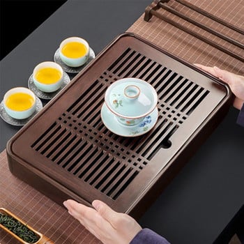 Обикновена и малка домакинска тава за чай, сервиз за чай, канализация, маса за сухо накисване, тава за съхранение, масивна дървена китайска кунг-фу табла за чай