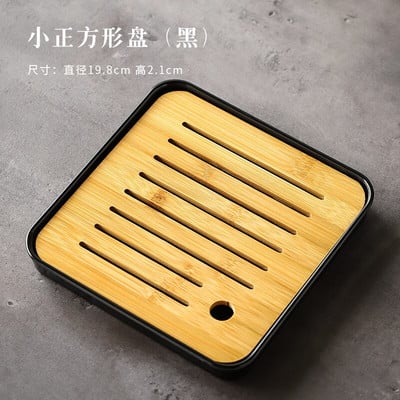 Bambusz teatálca háztartási egyszerű bambusz tálca Kung Fu teáskészlet lefolyó, hosszú, száraz áztatótálca Kis víztároló típus Tea tengeri teaasztal
