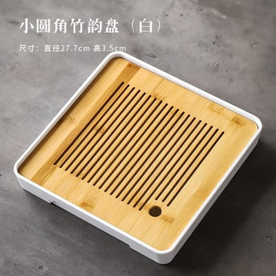 Bambusz teatálca háztartási egyszerű bambusz tálca Kung Fu teáskészlet lefolyó, hosszú, száraz áztatótálca Kis víztároló típus Tea tengeri teaasztal