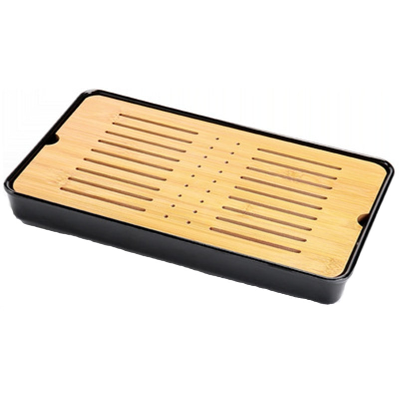 Bambusz teatálca háztartási egyszerű bambusz tálca Kung Fu teáskészlet lefolyó, hosszú, száraz áztatótálca Kis víztároló típus Tea tengeri teaasztal