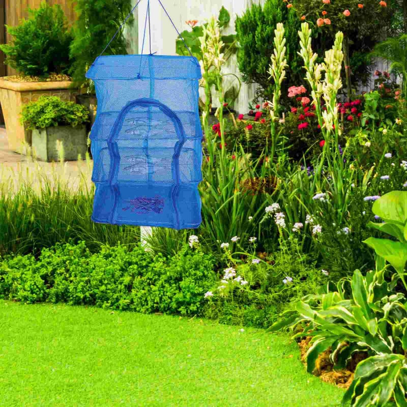 Suport de uscare plasă agățat uscător de ierburi plasă pentru plante uscate, suporturi pentru muguri de pește, coș de flori cort corturi farfurie pliabilă cușcă de legume pliabilă