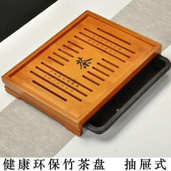 Гореща разпродажба Комплект за чай Kung Fu Натурален масивен дървен поднос за чай Правоъгълна дървена традиционна поднос за чай пуер Голям размер