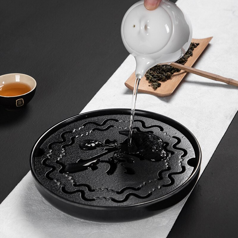 Melamínový čajový podnos na vodu, obdĺžnikový okrúhly podnos, čínsky čajový set, obradné doplnky, čajový stolík, japonské servírovacie podnosy
